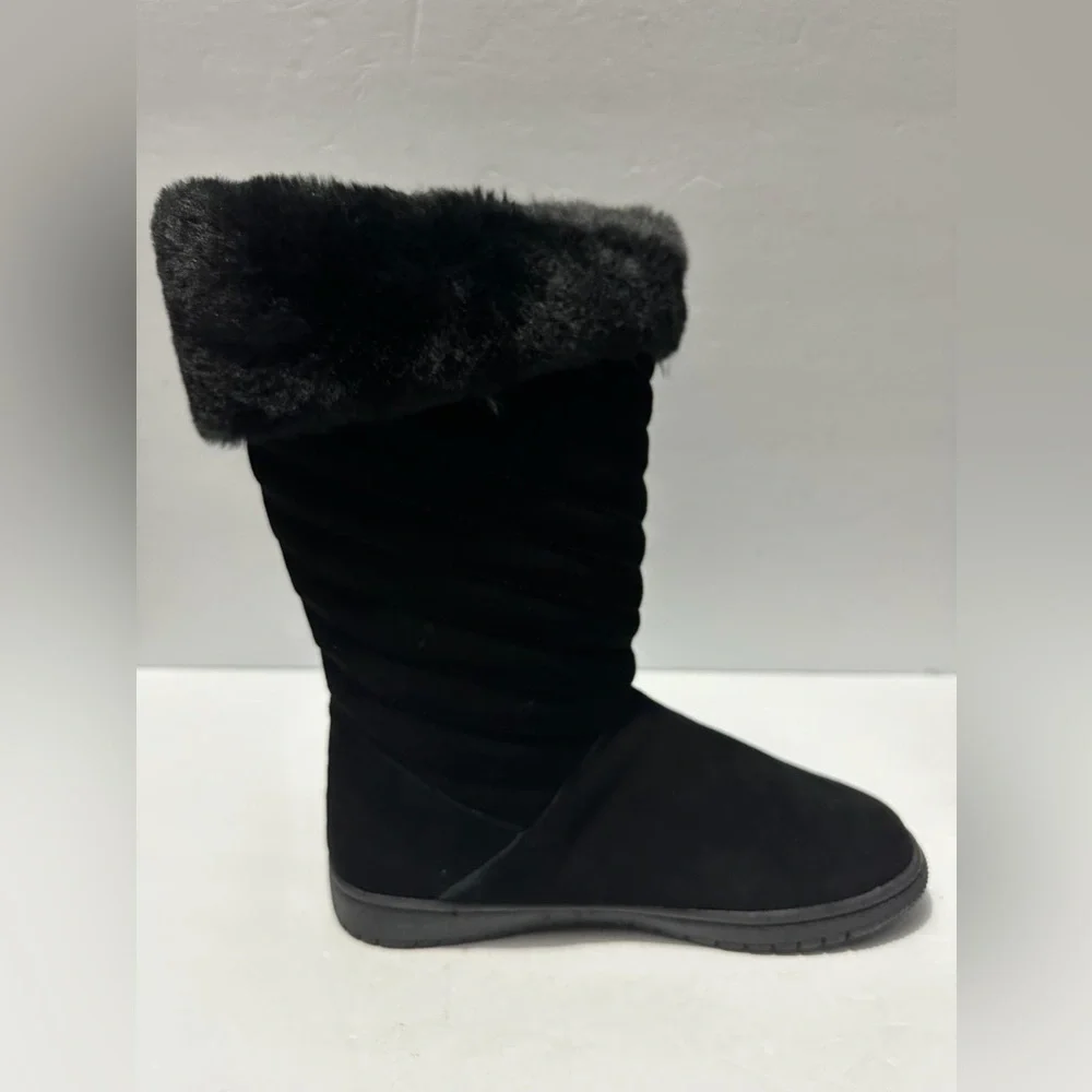 Style And Co Genuine Suede Uppers Novaa Black winter snow boots Size 9